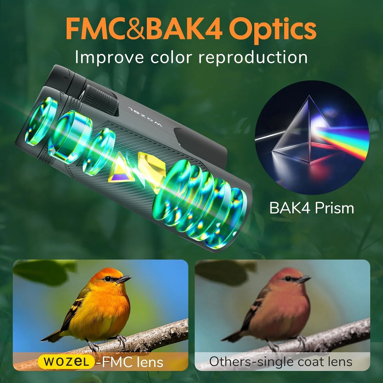 دوربین دوچشمی 16x42 بزرگسالان با قدرت بالا - دید واضح HD در نور کم با نمای روشن بزرگ - دوربین دوچشمی قدرتمند برای تماشای پرندگان، شکار، مسافرت، پیاده روی، کنسرت - مشکی