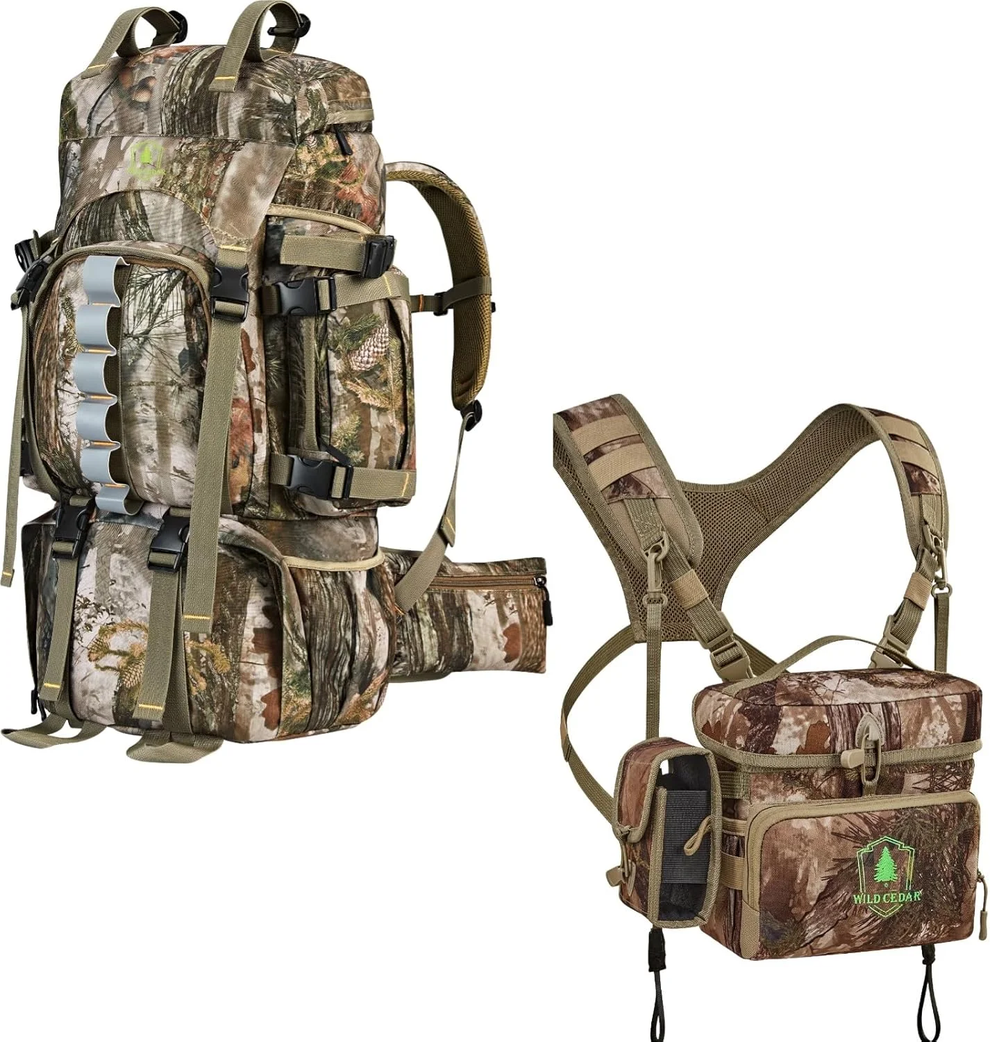 کیف سینه ای دوربین شکاری - سایز M + کوله پشتی شکار 60 لیتری