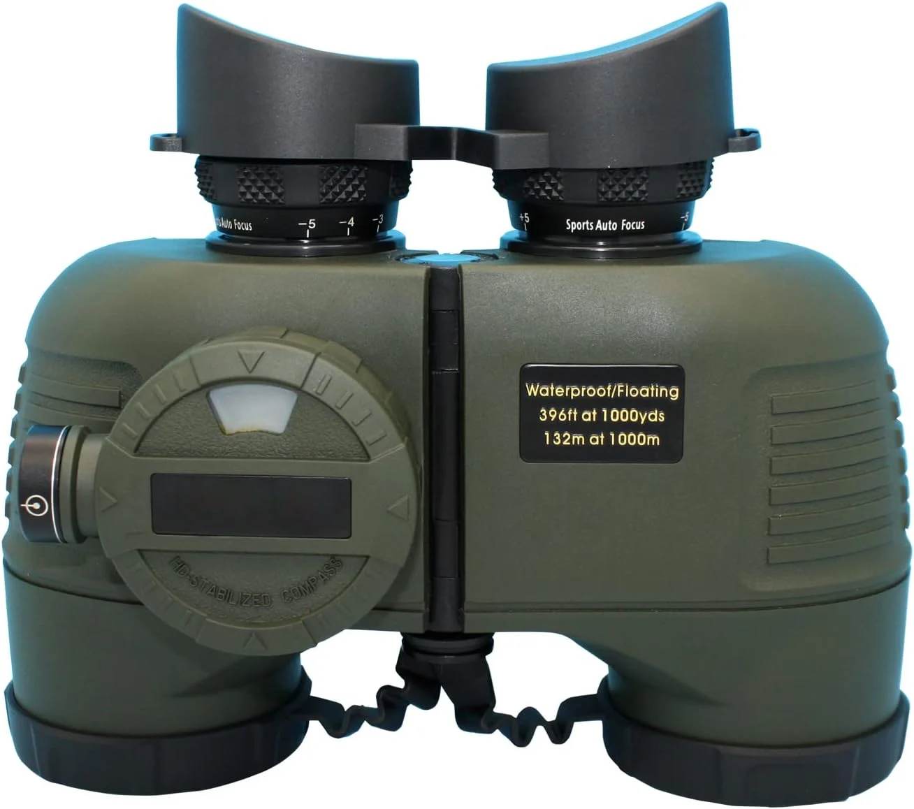 دوربین شکاری دریایی 7x50 HD ضد آب Hooway با مسافت یاب داخلی و قطب نما برای تماشا پرندگان، قایق سواری و موارد دیگر (سبز ارتشی)