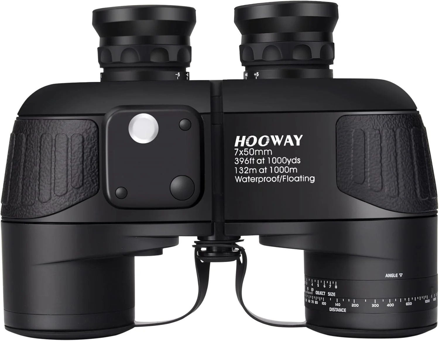 دوربین دوچشمی دریایی ضد آب 7x50، دوربین دوچشمی Hooway با مسافت یاب داخلی و قطب نما برای ناوبری، قایق سواری (مشکی)
