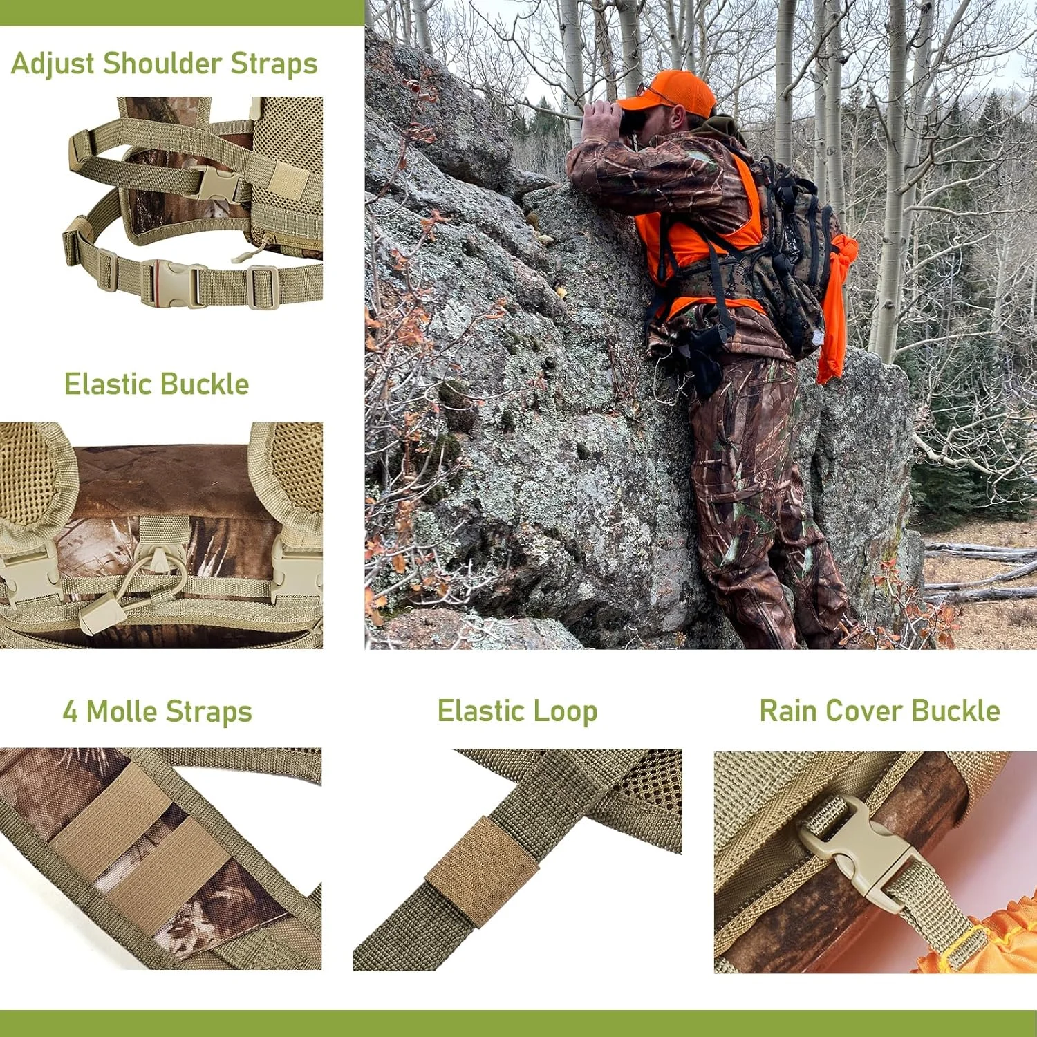 کیف سینه ای دوربین شکاری + کوله پشتی شکار 80 لیتری