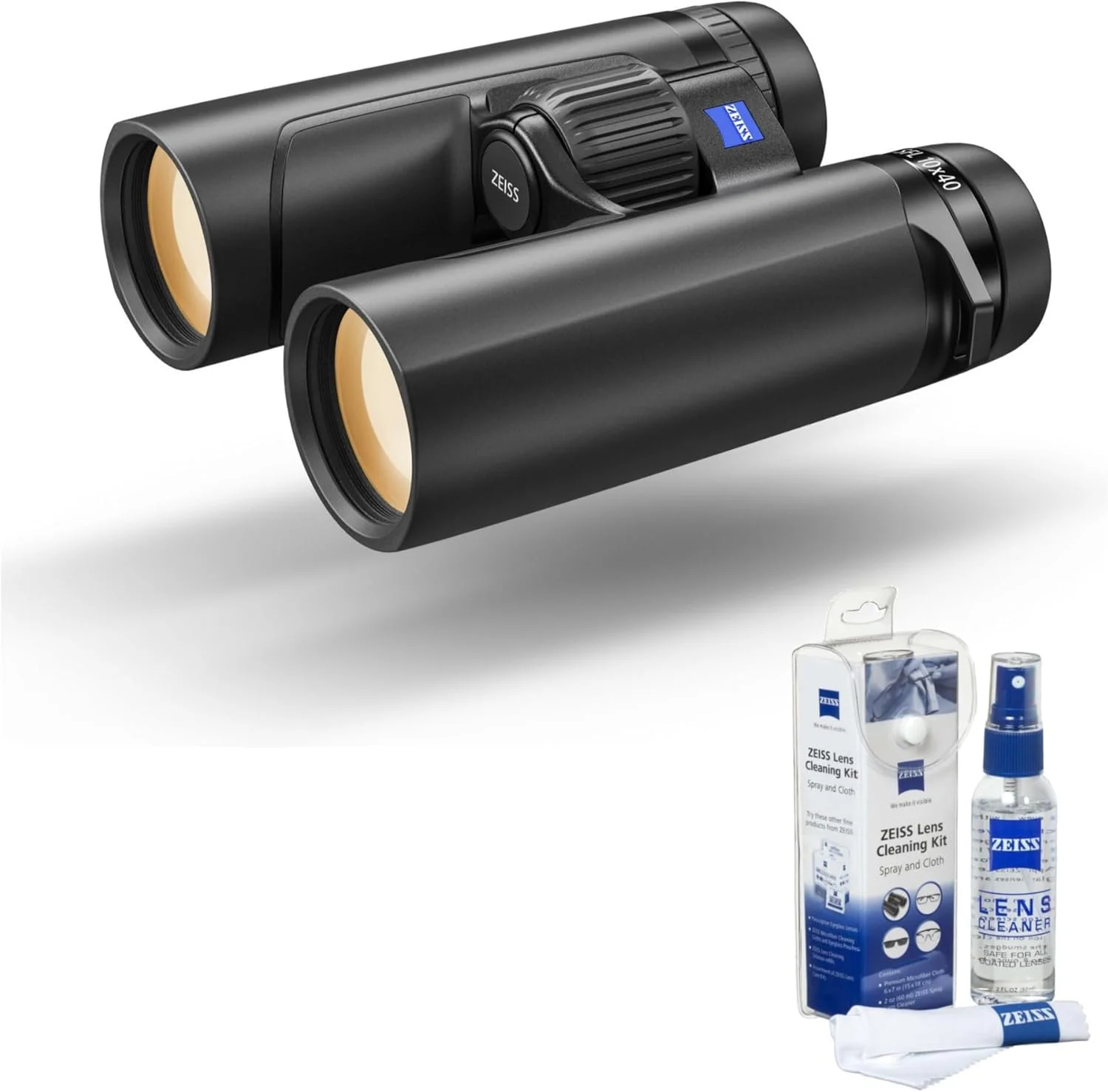 دوربین شکاری زایس SFL 10x40 ضد آب، سبک وزن، جمع و جور، با وضوح بالا و قدرت زیاد به همراه اسپری و کیت مراقبت از لنز میکروفیبر زایس (2 تکه)