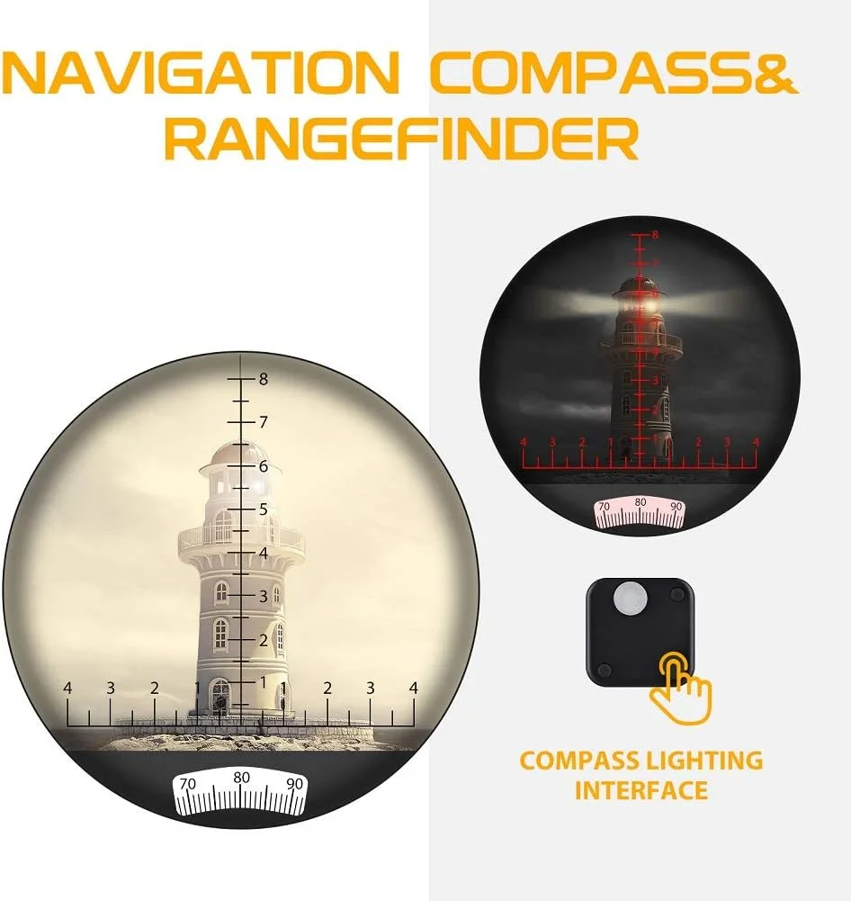 دوربین دوچشمی دریایی 7x50 ضد آب و ضد مه با قطب نما و مسافت یاب داخلی برای قایقرانی، ماهیگیری، جهت یابی و موارد دیگر