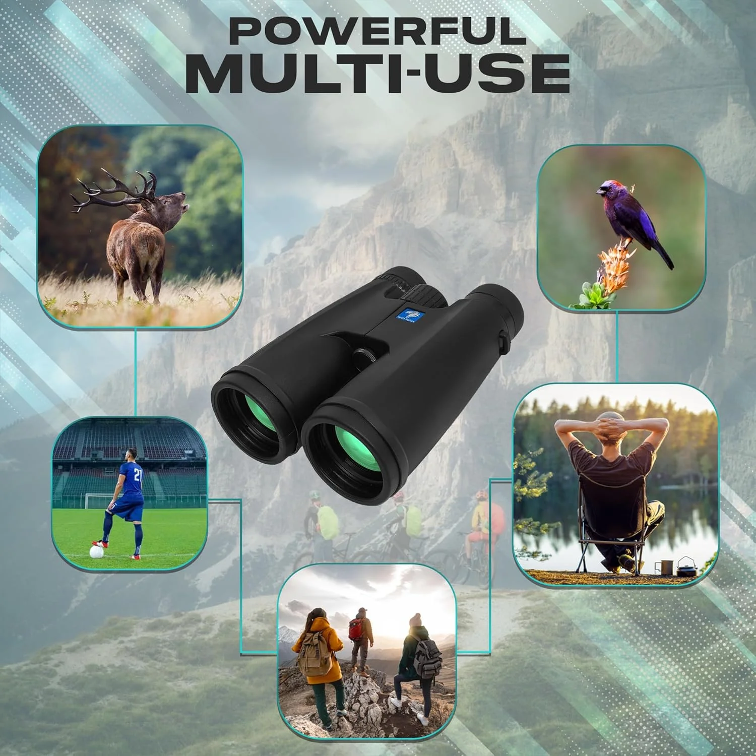 دوربین دوچشمی 12X50 HD با قدرت بالا برای بزرگسالان با دید واضح در نور کم، سبک وزن، ضد آب و با فوکوس آسان - دوربین دوچشمی فشرده دوربرد برای تماشای پرندگان، شکار و مسافرت