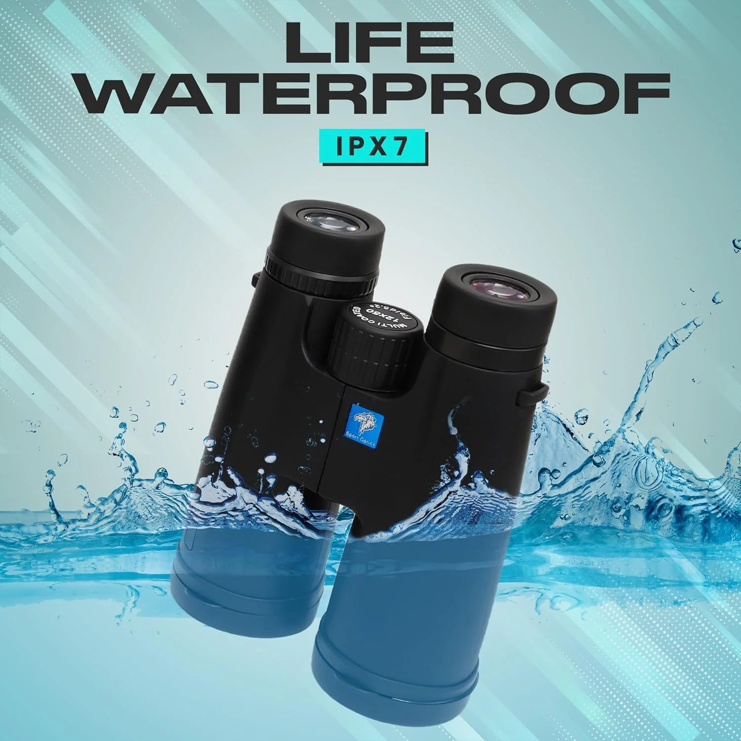 دوربین دوچشمی 12X50 HD با قدرت بالا برای بزرگسالان با دید واضح در نور کم، سبک وزن، ضد آب و با فوکوس آسان - دوربین دوچشمی فشرده دوربرد برای تماشای پرندگان، شکار و مسافرت