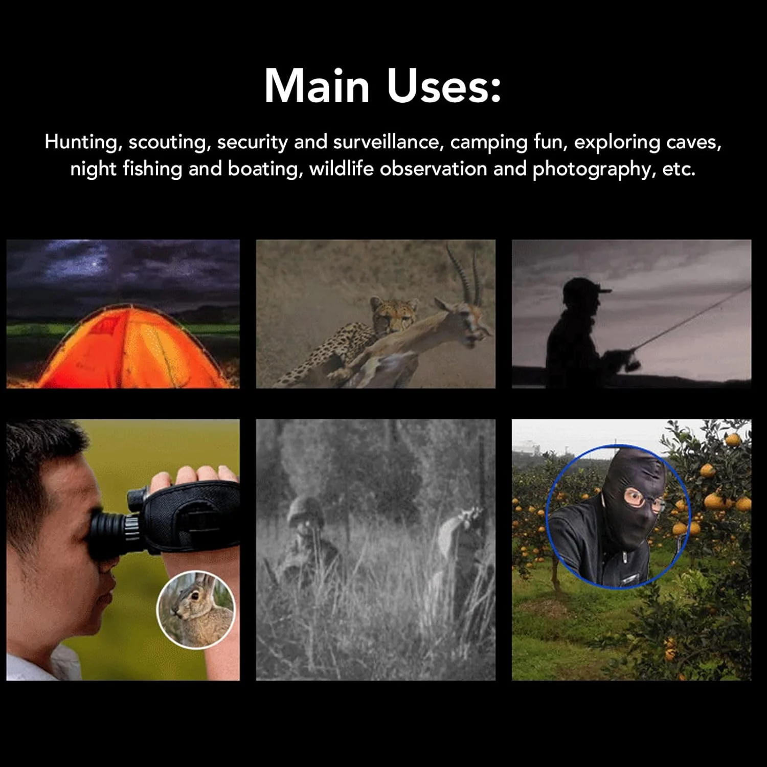 دستگاه دید در شب، تک چشمی دید در شب دیجیتال با تصویر واضح مادون قرمز حرفه ای برای ماهیگیری