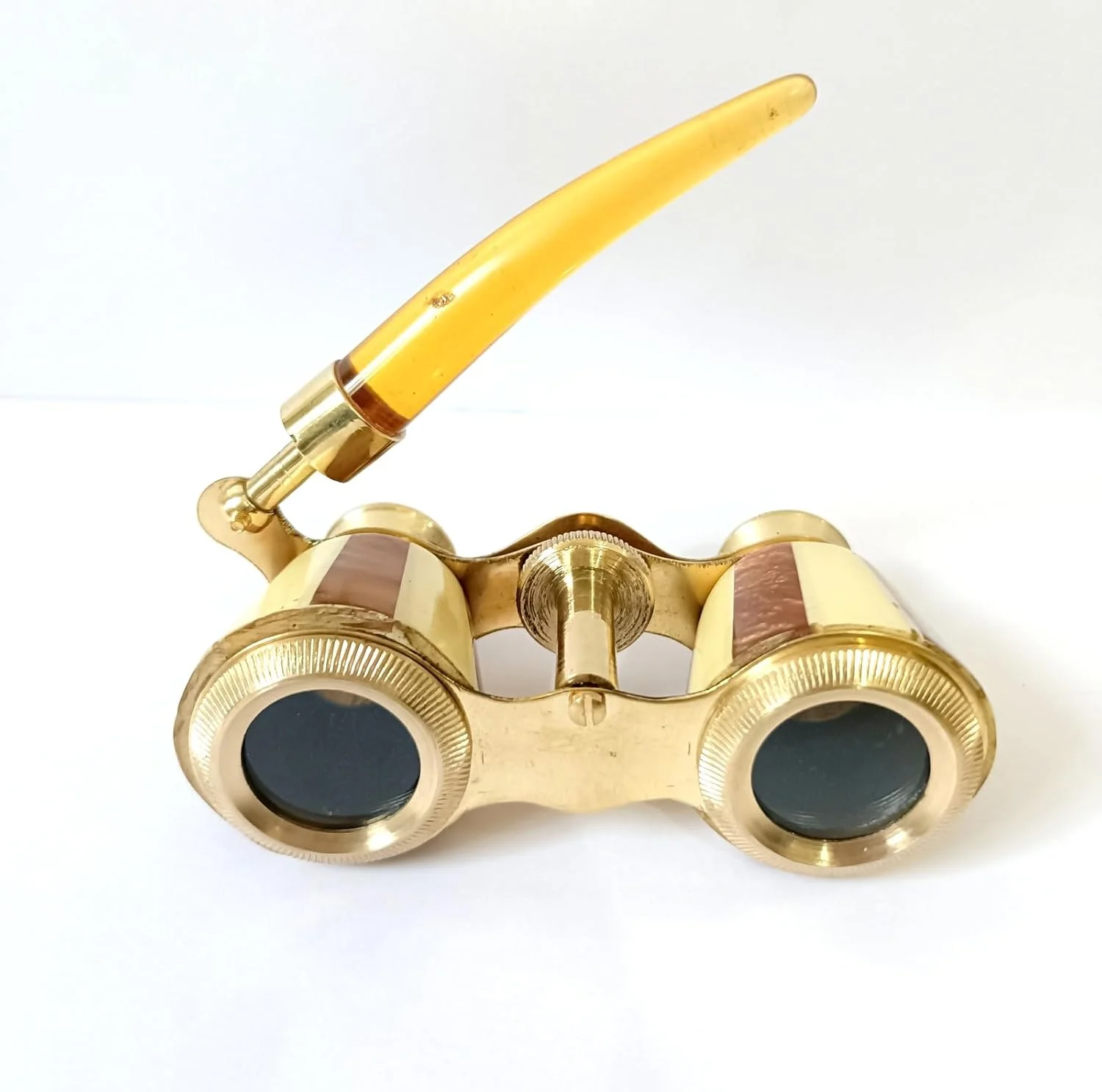 دوربین تئاتر به سبک قدیمی، روکش برنجی با دسته، طلایی