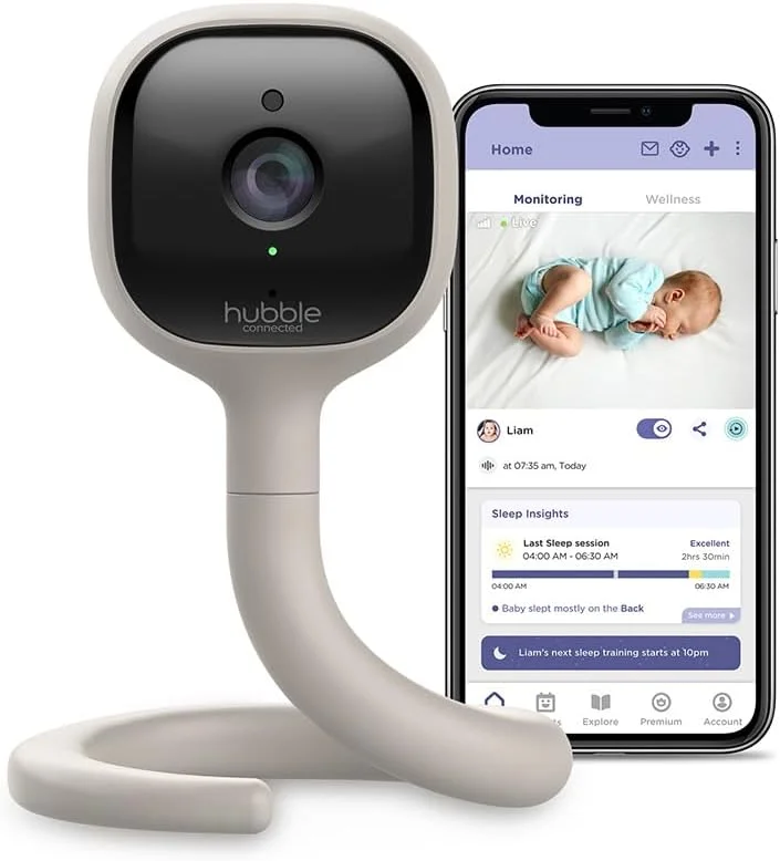 مانیتور هوشمند کودک 2K UHD با قابلیت دید هوش مصنوعی و ویژگی‌های پیشرفته هوش مصنوعی - تشخیص گریه کودک، بینش خواب پیشرفته، چراغ خواب و پخش کننده لالایی هوشمند