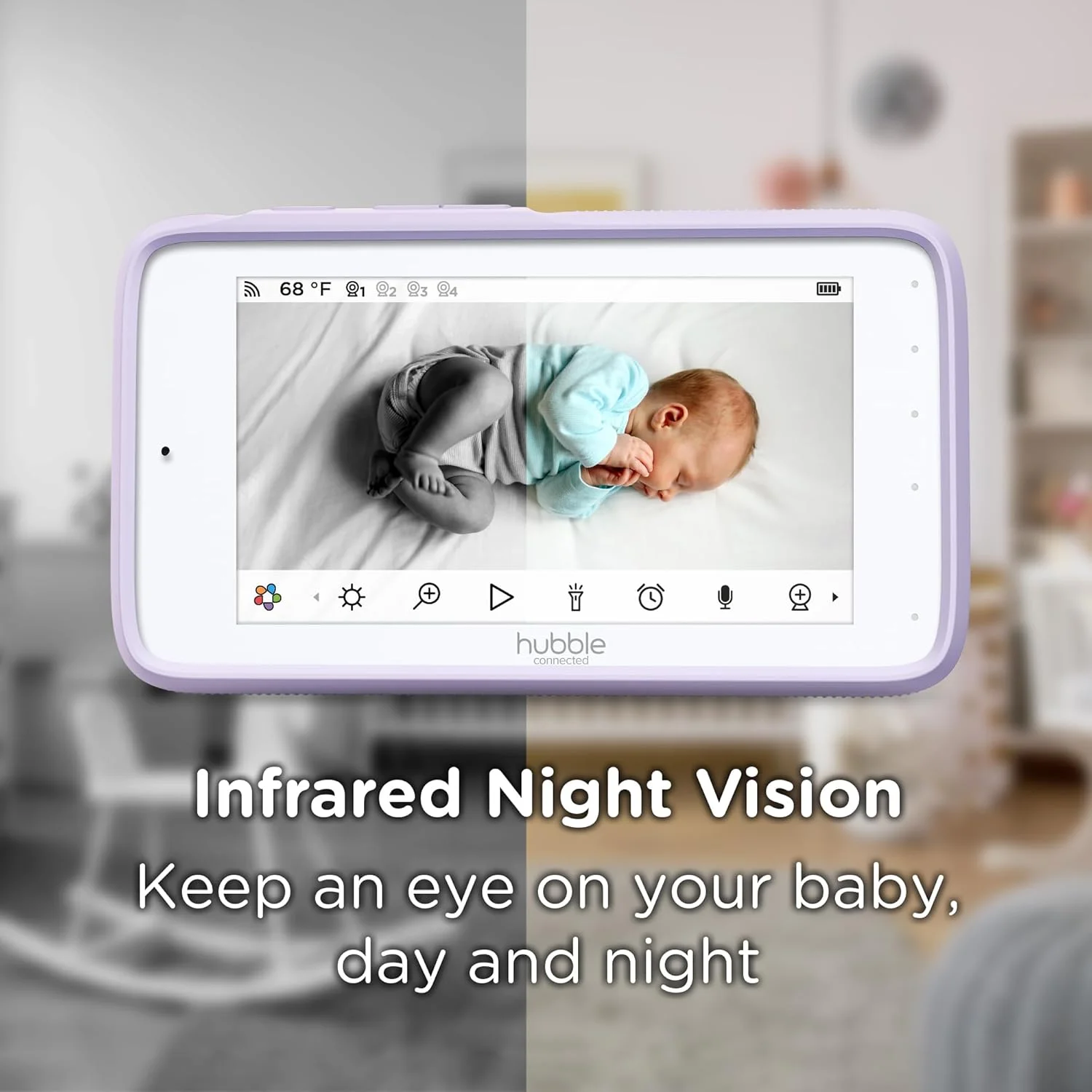 دوربین هوشمند نظارت کودک هابل متصل SkyVision با هوش مصنوعی، کیفیت HD، 1 دوربین، پایه، تشخیص غلت زدن و گریه هوشمند، گزارش خواب با هوش مصنوعی، ارتباط دو طرفه، دید در شب، چراغ خواب و صداها، برنامه کاربردی کودک محور دوربین هوشمند نظارت کودک هابل متصل SkyVision با هوش مصنوعی، کیفیت HD، 1 دوربین، پایه، تشخیص غلت زدن و گریه هوشمند، گزارش خواب با هوش مصنوعی، ارتباط دو طرفه، دید در شب، چراغ خواب و صداها، برنامه کاربردی کودک محور