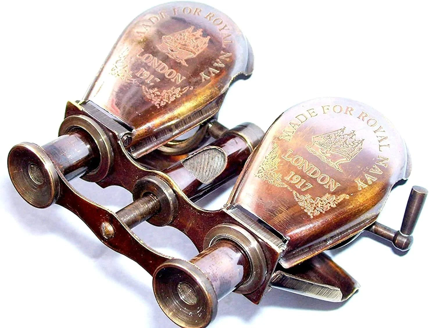 دوربین شکاری برنجی سبک قدیمی با کیف چرمی، 10 سانتیمتر، طراحی دست ساز