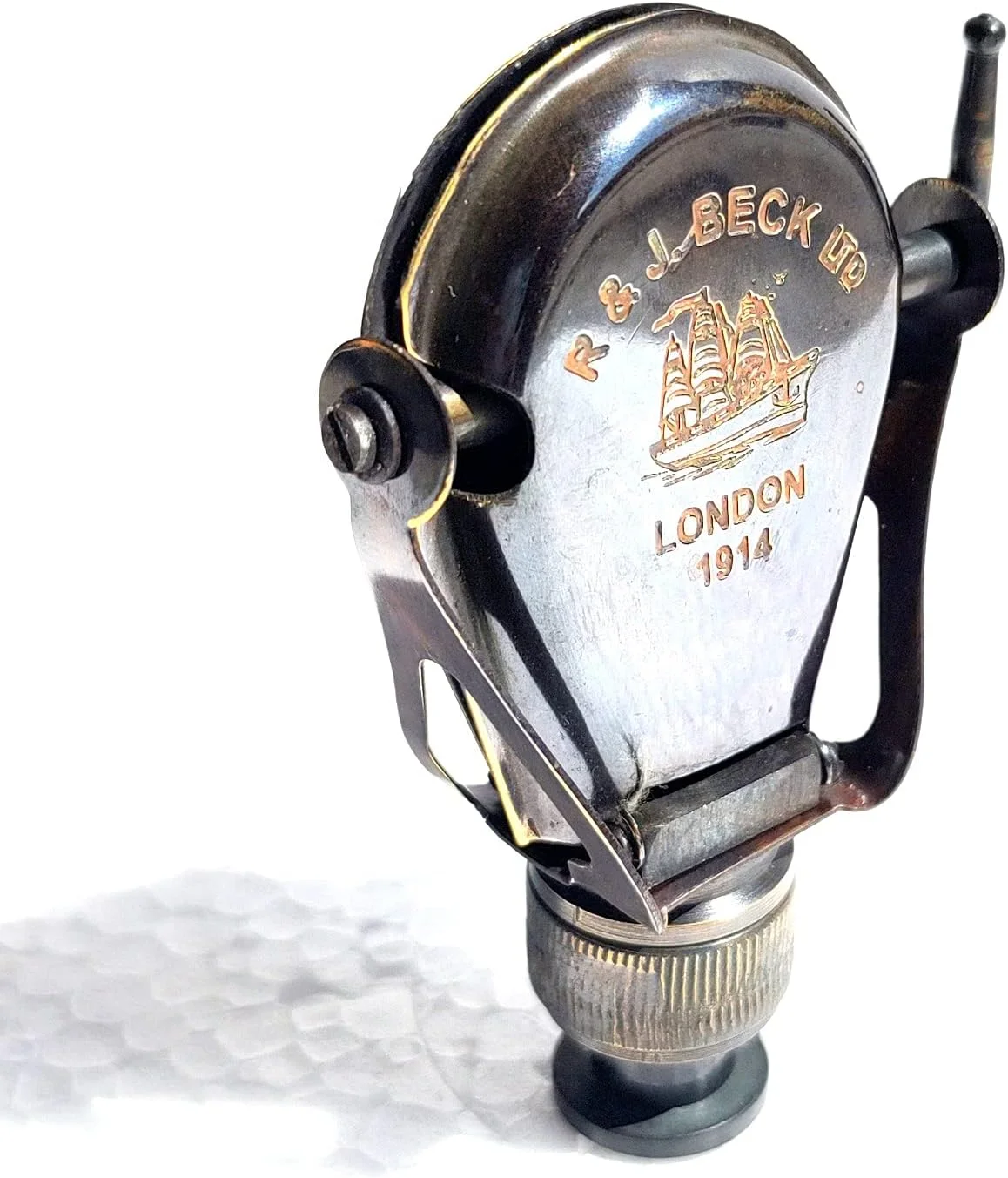 دوربین تئاتر برنجی عتیقه جی. بک با مسئولیت محدود لندن 1917، کروم نقره ای، ساختار فلزی، طراحی تاشو