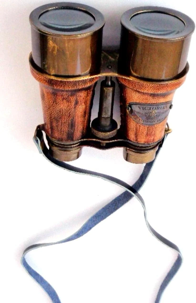 دوربین شکاری عتیقه قهوه ای و برنجی قرمز، اندازه 5x4.5، با روکش چرمی عتیقه، هدیه ای کلاسیک، دوربین چرمی