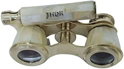 دوربین دوچشمی برنجی دست ساز به سبک ویکتوریایی، 6 اینچ، دکوری قدیمی و روستیک مناسب هدیه