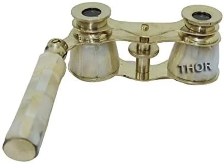 دوربین دوچشمی برنجی دست ساز به سبک ویکتوریایی، 6 اینچ، دکوری قدیمی و روستیک مناسب هدیه