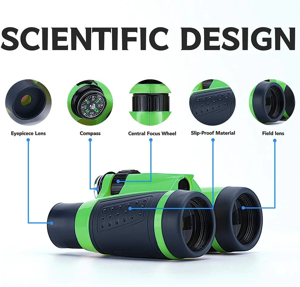 دوربین شکاری کوچک برای کودکان، مناسب پرنده نگری، پیاده روی، کمپینگ، ماهیگیری، لوازم جانبی، اسباب بازی های ضروری و بهترین هدیه برای پسران، دختران، کودکان نوپا، ضد آب با لنز اپتیکال 5X30 به همراه قطب نما دوربین شکاری کوچک برای کودکان، مناسب پرنده نگری، پیاده روی، کمپینگ، ماهیگیری، لوازم جانبی، اسباب بازی های ضروری و بهترین هدیه برای پسران، دختران، کودکان نوپا، ضد آب با لنز اپتیکال 5X30 به همراه قطب نما