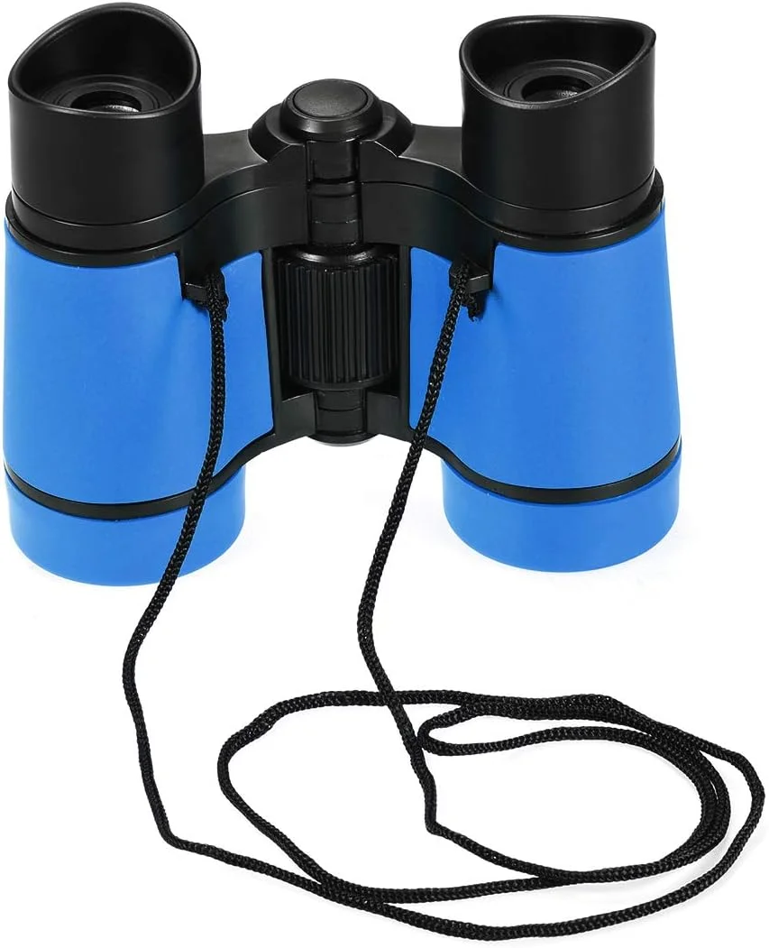 دوربین شکاری تاشو جمع و جور 4X30 uxcell، ضد ضربه، آبی آسمانی با بند گردنی برای تماشای پرندگان، پیاده روی و کمپینگ