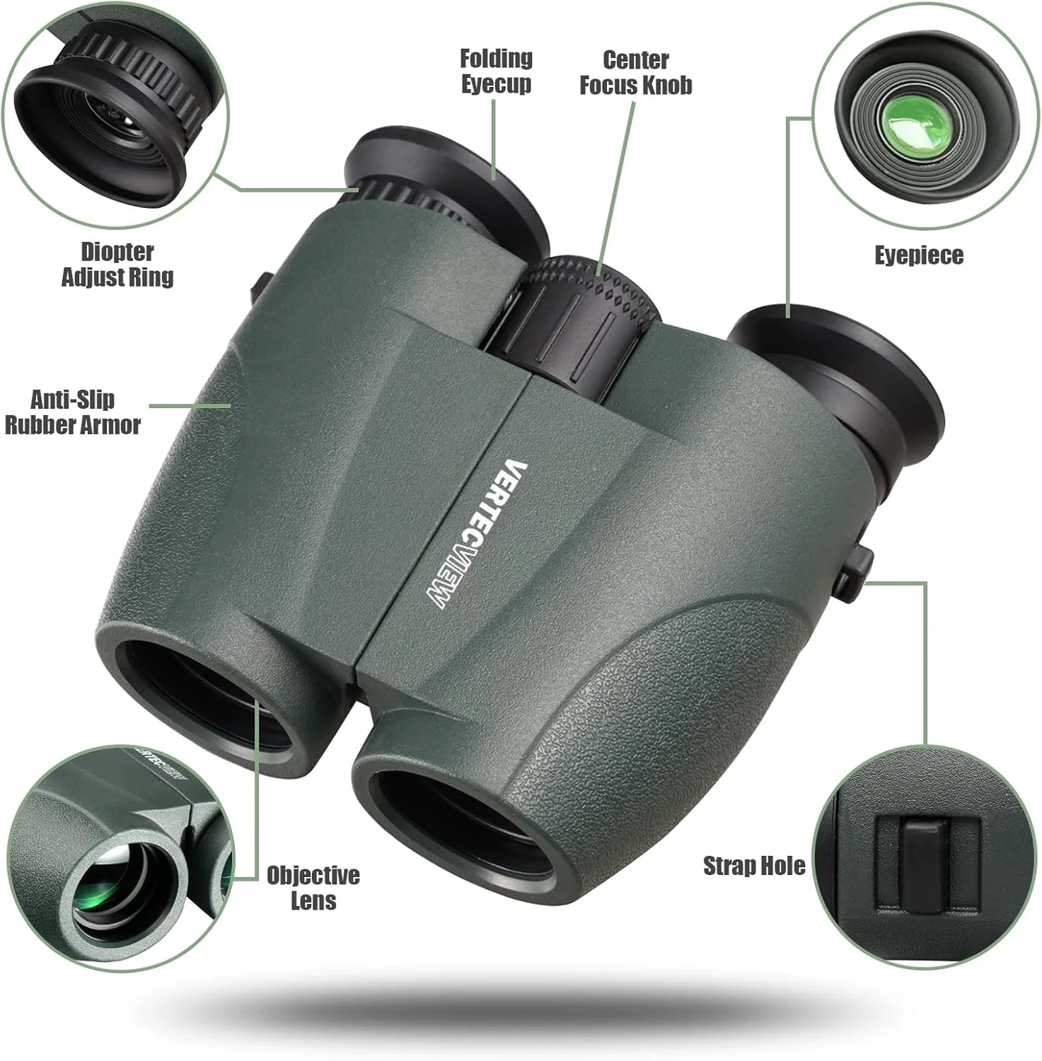 دوربین دوچشمی 10x25، دوربین دوچشمی جمع و جور برای بزرگسالان؛ قدرت بالا، فوکوس روان، مقاوم در برابر آب، اپتیک HD، انتخاب عالی برای تماشای پرندگان، کنسرت، ورزش و مسافرت؛ سبک وزن 246 گرم.