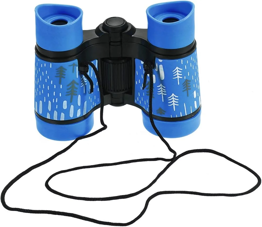 دوربین دوچشمی تاشو فشرده 4X30 uxcell، آبی آسمانی ضد ضربه با بند گردنی برای تماشای پرندگان، پیاده روی و کمپینگ