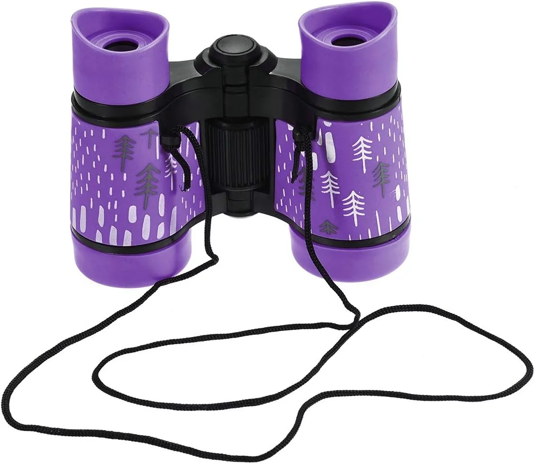 دوربین دوچشمی تاشو فشرده 4X30 uxcell ضد ضربه بنفش با بند گردنی برای تماشای پرندگان، پیاده روی و کمپینگ