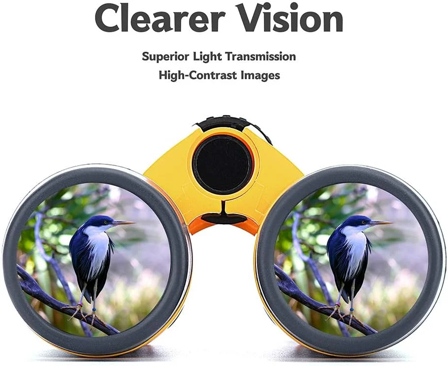 دوربین شکاری کوچک برای کودکان، مناسب پرنده نگری، پیاده روی، کمپینگ، ماهیگیری، لوازم جانبی و اسباب بازی های ضروری، بهترین هدیه برای پسران، دختران، کودکان نوپا، ضد آب با لنز اپتیکال 5X30 به همراه قطب نما