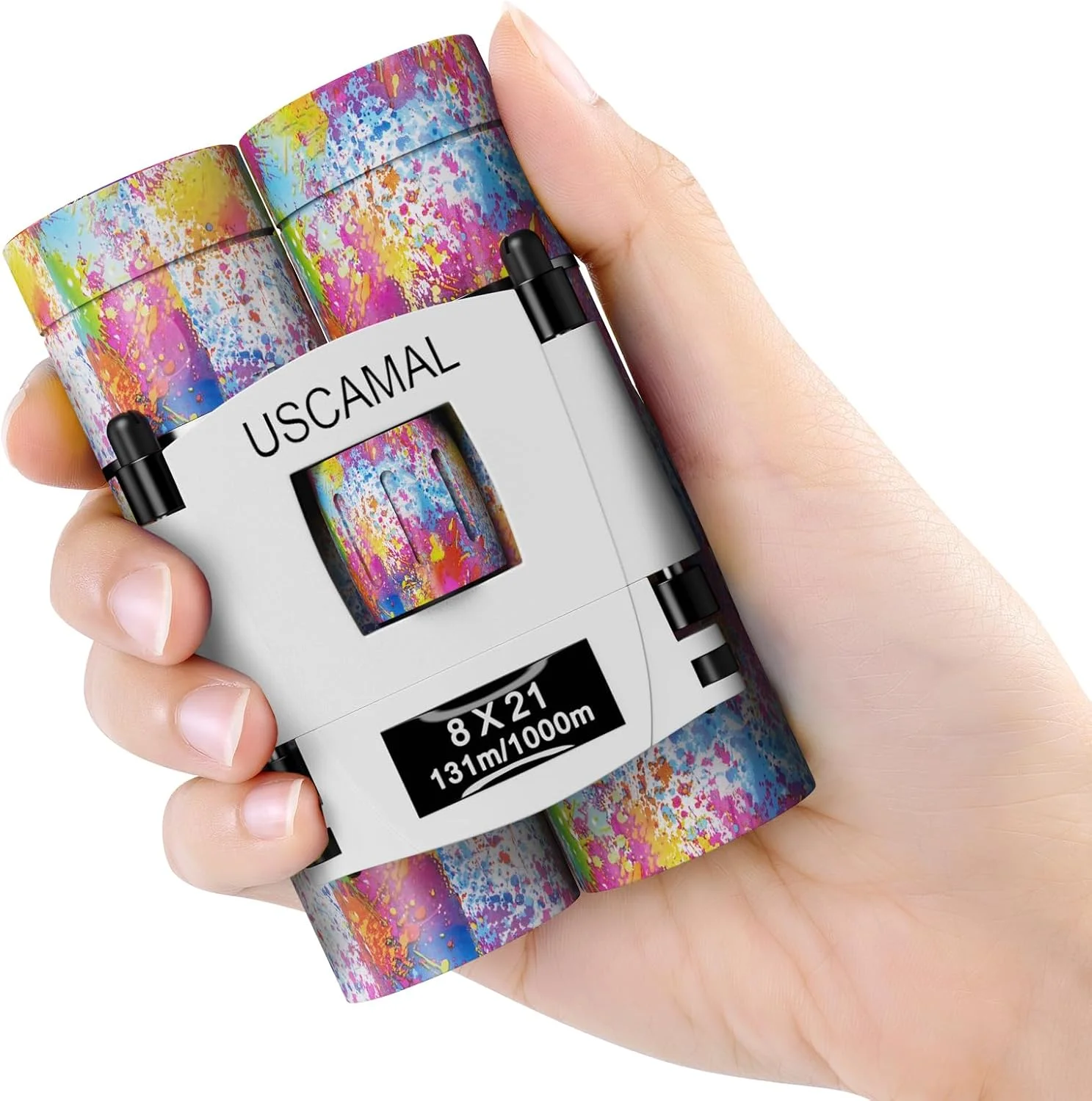 دوربین شکاری فشرده USCAMEL برای بزرگسالان و کودکان: دوربین شکاری کوچک 8x21 مناسب کودکان 4 تا 8 سال - برای تماشای پرندگان، مسافرت و شکار (نارنجی و زرد)