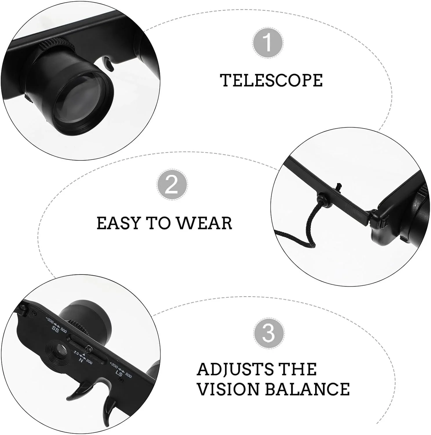 دوربین دوچشمی سربند دار قابل حمل VALICLUD، بزرگنمایی سبک وزن، مناسب سفر، ماهیگیری، تماشای پرندگان و گردشگری به همراه چرخ تنظیم تعادل چشم