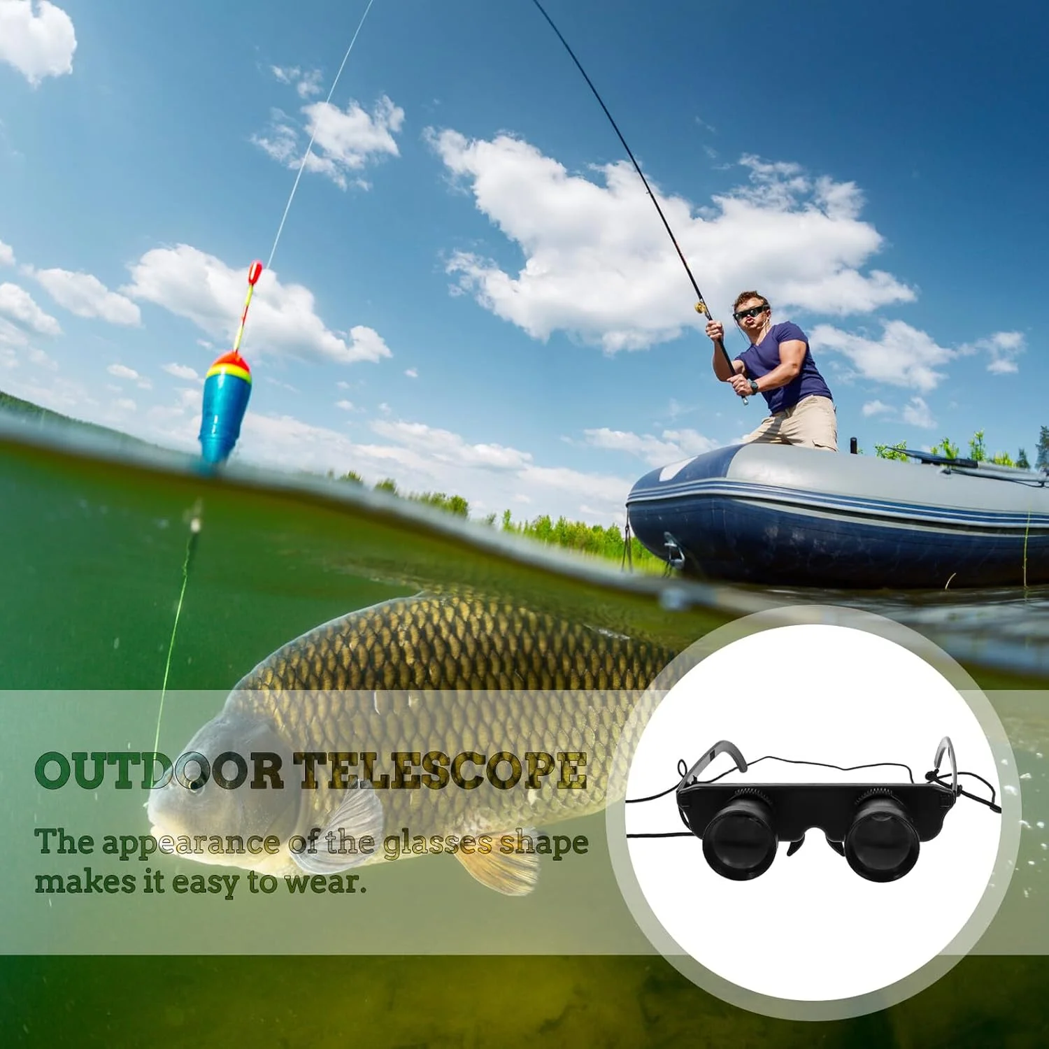 دوربین دوچشمی سربند دار قابل حمل VALICLUD، بزرگنمایی سبک وزن، مناسب سفر، ماهیگیری، تماشای پرندگان و گردشگری به همراه چرخ تنظیم تعادل چشم