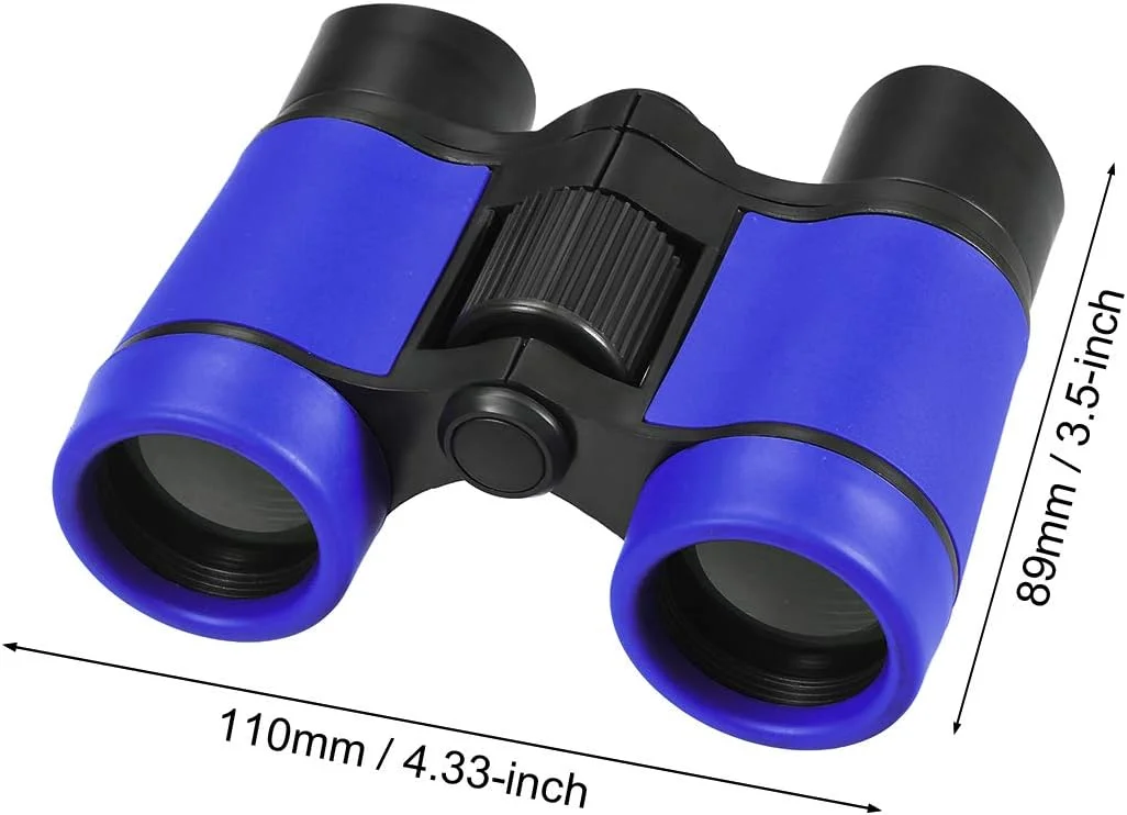 دوربین دوچشمی تاشو و جمع و جور 4X30 اوکسل، ضد ضربه، آبی، به همراه بند گردنی، مناسب تماشای پرندگان، پیاده روی و کمپینگ