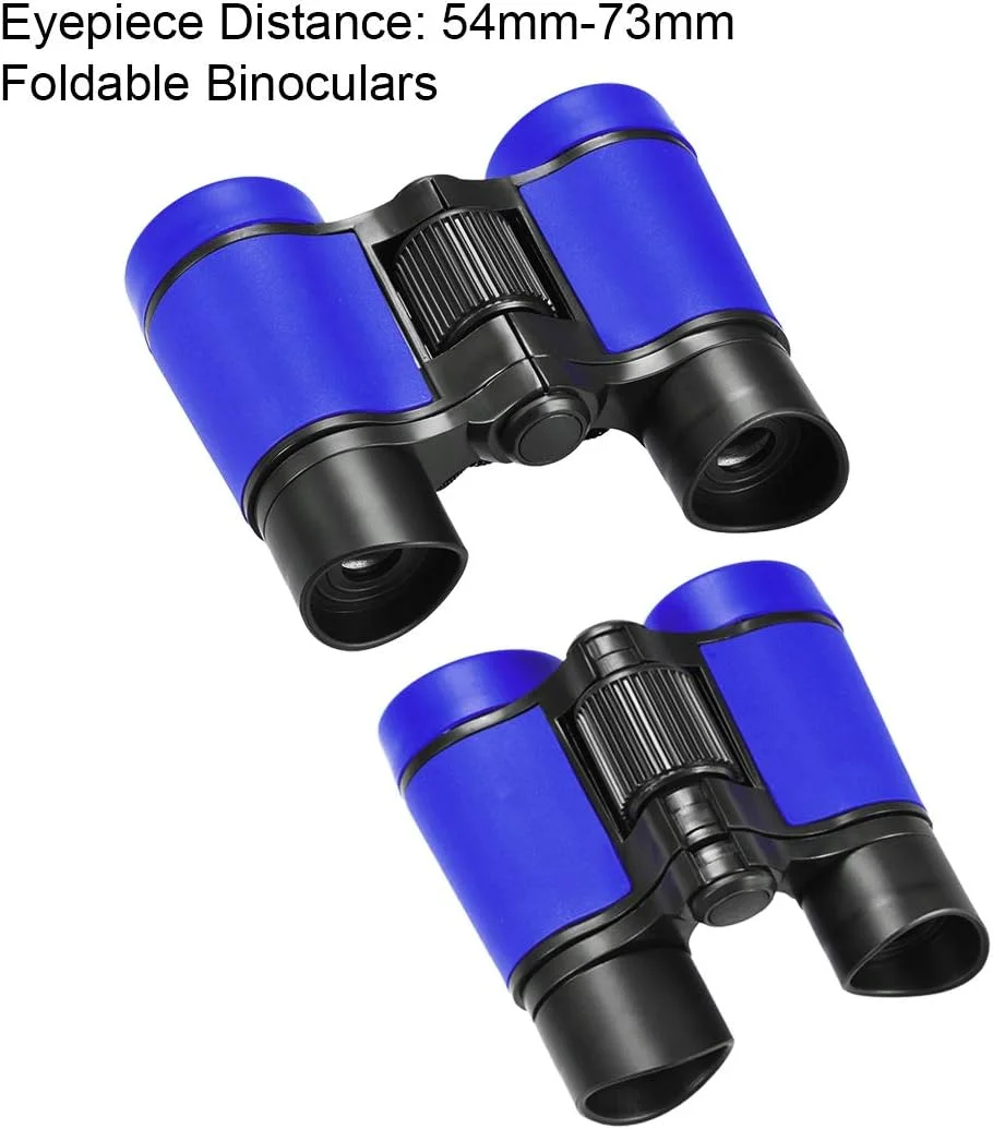دوربین دوچشمی تاشو و جمع و جور 4X30 اوکسل، ضد ضربه، آبی، به همراه بند گردنی، مناسب تماشای پرندگان، پیاده روی و کمپینگ