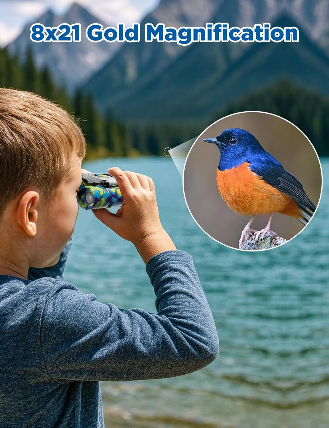دوربین شکاری کوچک USCAMEL برای کودکان و بزرگسالان، 8×21 مینی دوربین شکاری - ایده آل برای تماشای پرندگان و مسافرت