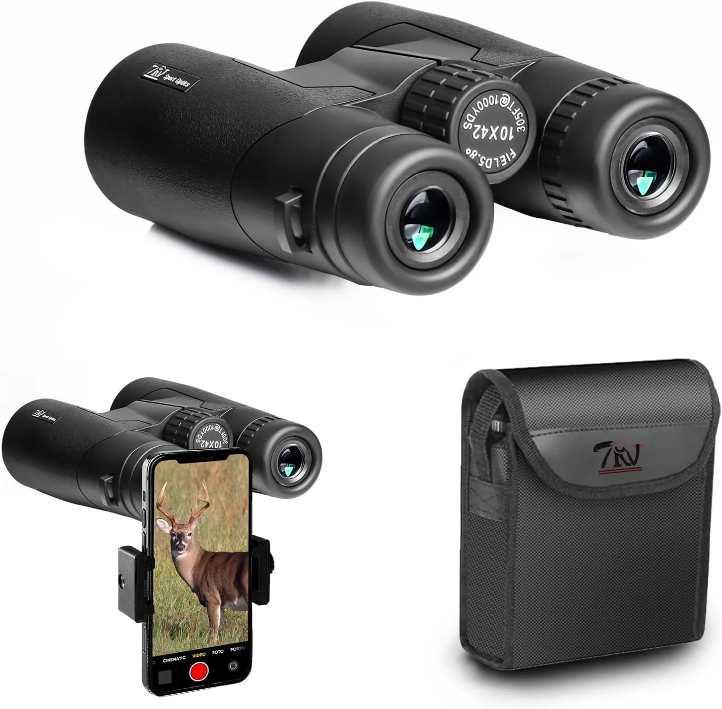 دوربین دوچشمی 10x42 با قدرت بالا برای بزرگسالان با منشور Bak7 و پوشش BMC - دوربین دوچشمی برای تماشای پرندگان، پیاده روی، کنسرت ها