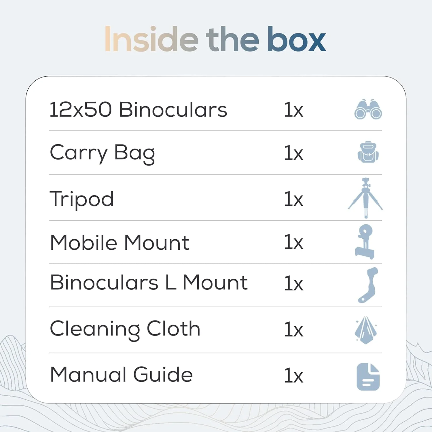 دوربین دوچشمی 12x50 HD برای بزرگسالان – دوربین دوچشمی قدرتمند ضد آب با آداپتور تلفن و پایه سه پایه | منشور BaK-4 برای تماشای پرندگان، شکار، تماشای ستارگان، مسافرت و گشت و گذار - خاکستری