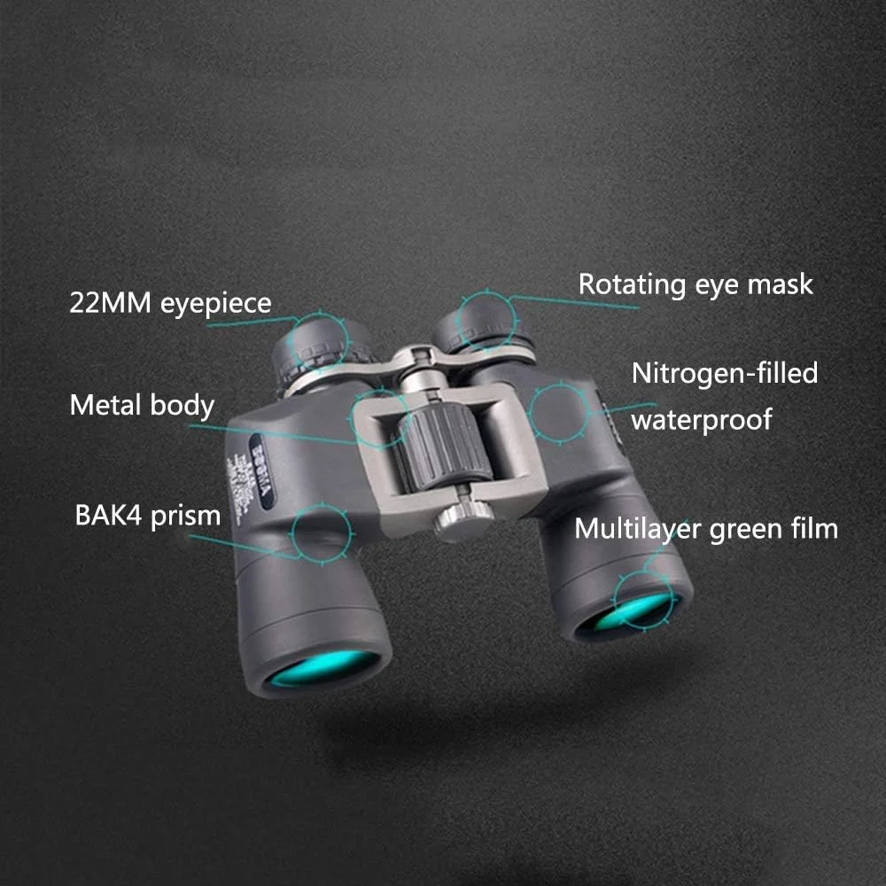 دوربین دوچشمی تلسکوپی قوی با آینه فلزی، ضد آب مناسب فضای باز و نور کم، ایده آل برای تماشای مناظر و گردشگری دوربین دوچشمی تلسکوپی قوی با آینه فلزی، ضد آب مناسب فضای باز و نور کم، ایده آل برای تماشای مناظر و گردشگری