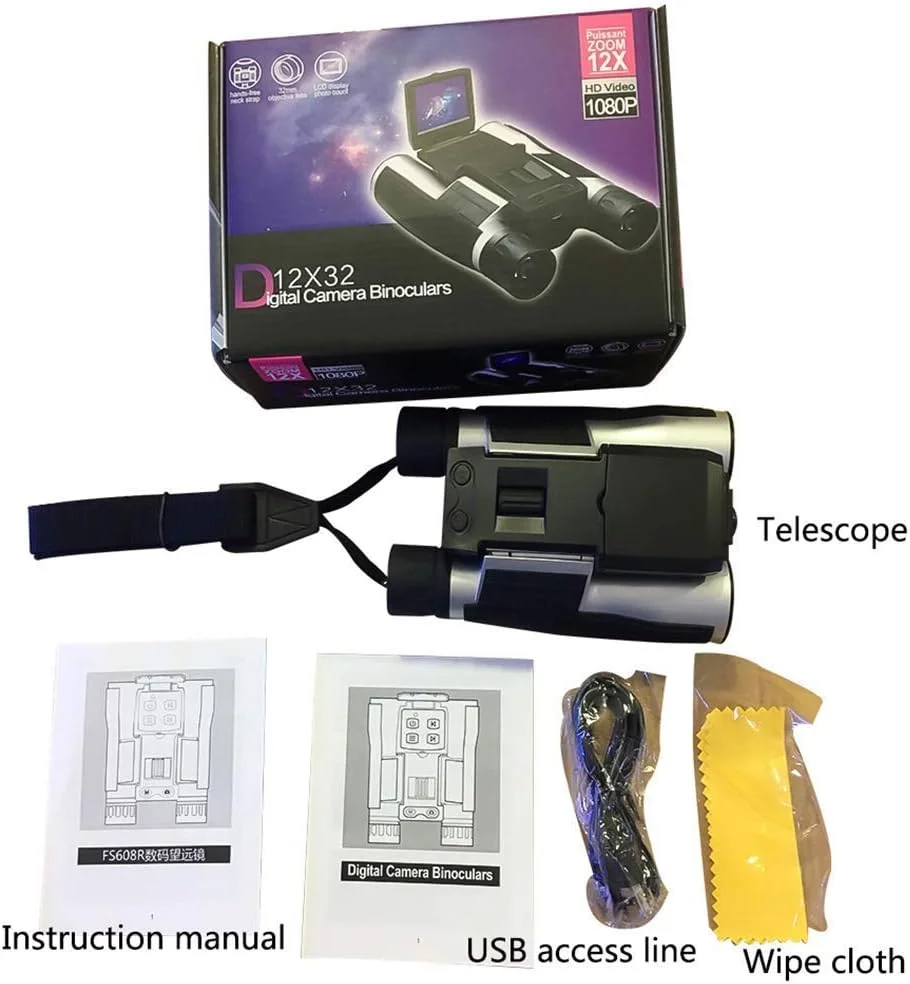 دوربین دوچشمی دیجیتال 12X32 با قابلیت فیلمبرداری، چند منظوره، مناسب برای تماشای پرندگان، مسافرت، شکار، تماشا و کنسرت دوربین دوچشمی دیجیتال 12X32 با قابلیت فیلمبرداری، چند منظوره، مناسب برای تماشای پرندگان، مسافرت، شکار، تماشا و کنسرت