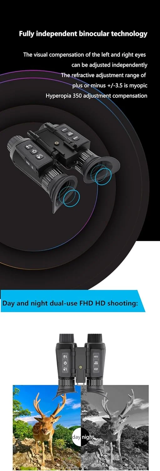 دوربین دوچشمی دید در شب دیجیتال برای بزرگسالان، دوربین دوچشمی زرهی با قدرت بالا، دید بزرگ، دید واضح در نور کم در شب، دوربین دوچشمی ضد آب IP54 برای تماشای پرندگان، شکار و ستارهنگاری دوربین دوچشمی دید در شب دیجیتال برای بزرگسالان، دوربین دوچشمی زرهی با قدرت بالا، دید بزرگ، دید واضح در نور کم در شب، دوربین دوچشمی ضد آب IP54 برای تماشای پرندگان، شکار و ستارهنگاری