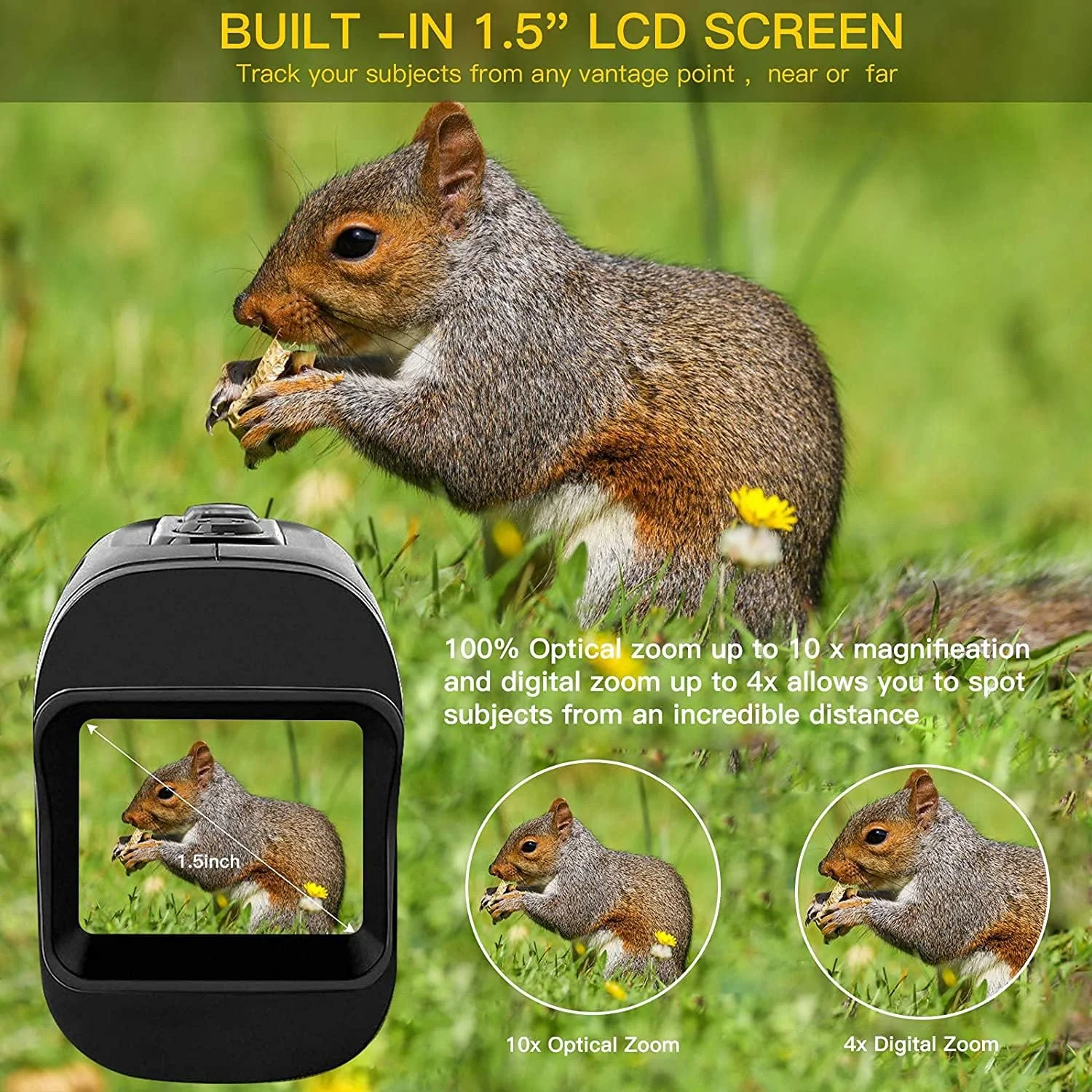 تک چشمی دوربین دید در شب مادون قرمز با صفحه نمایش 1.5 اینچی TFT LCD، مناسب برای تماشای پرندگان، مسافرت، شکار، ذخیره عکس/فیلم، شکار در فضای باز و نظارت - کارت حافظه 32 گیگابایتی شامل می باشد تک چشمی دوربین دید در شب مادون قرمز با صفحه نمایش 1.5 اینچی TFT LCD، مناسب برای تماشای پرندگان، مسافرت، شکار، ذخیره عکس/فیلم، شکار در فضای باز و نظارت - کارت حافظه 32 گیگابایتی شامل می باشد