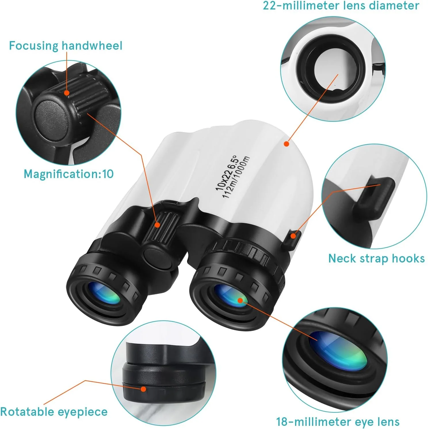 دوربین دوچشمی - سبک وزن 142 گرمی، جیبی، منشور BAK4 با پوشش FMC مناسب برای کاوش در فضای باز، تماشای پرندگان، پیاده روی، کمپینگ - دوربین دوچشمی جمع و جور مناسب کودکان با بند گردنی