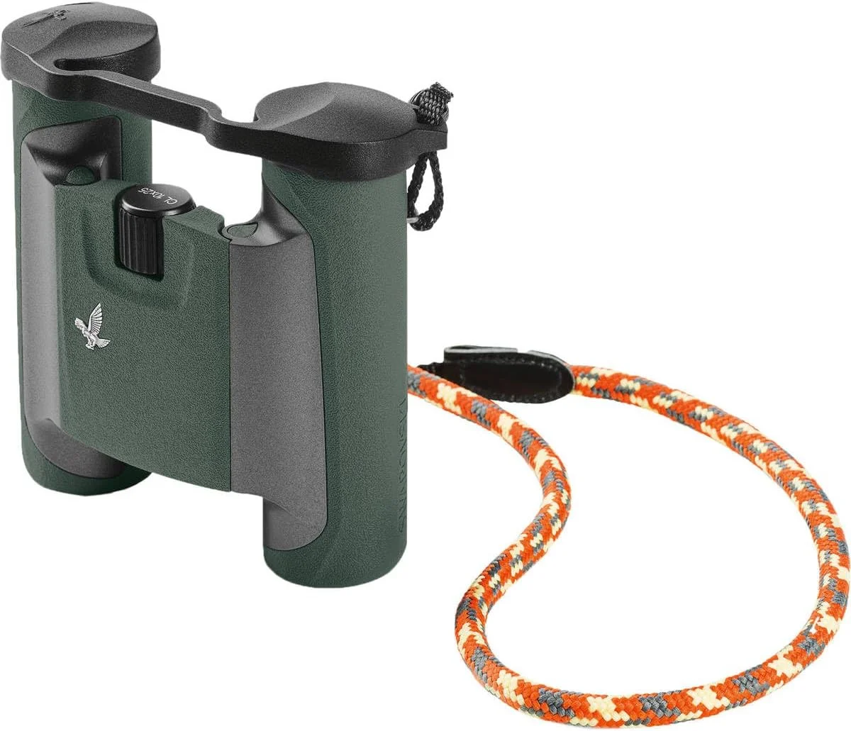 دوربین شکاری جیبی 10x25 CL سواروسکی اپتیک با چشمی های چرخشی و میدان دید وسیع (سبز، کیف صحرایی کوهستانی)