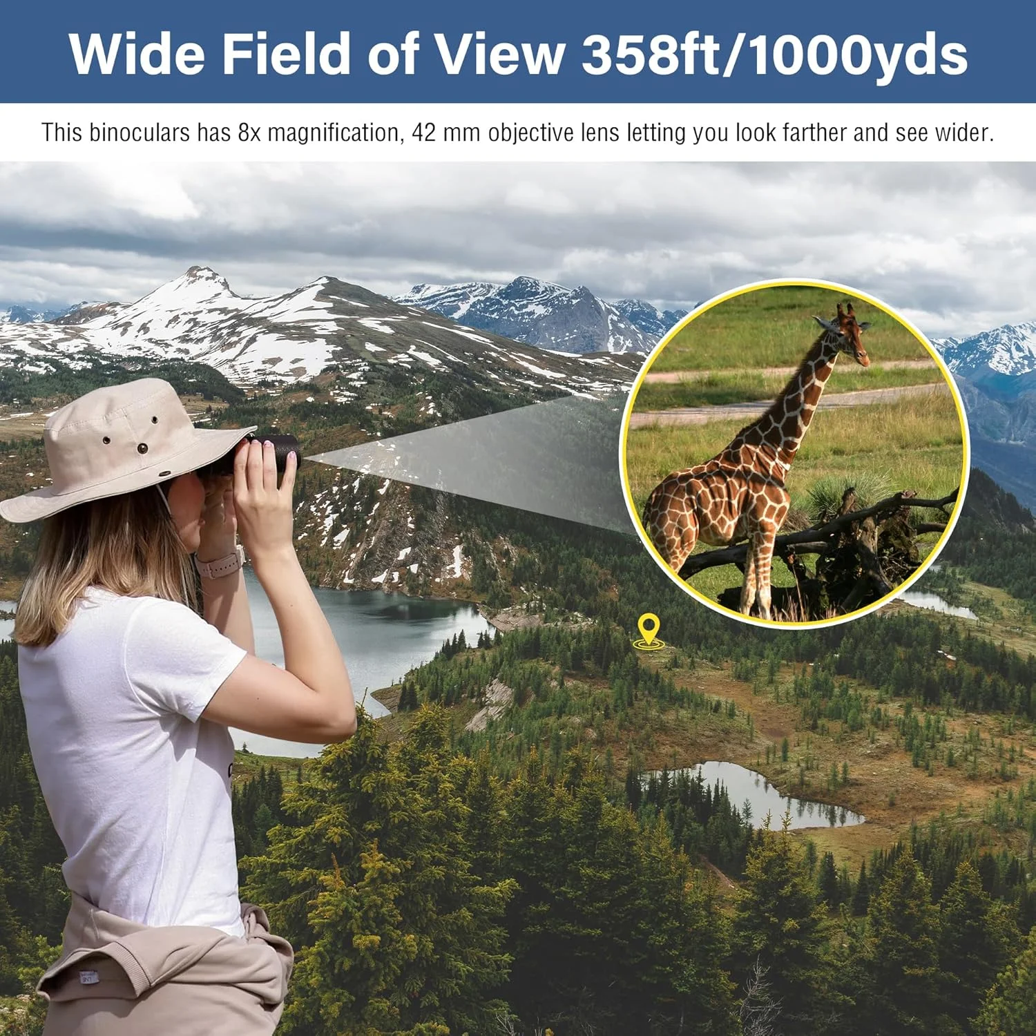 دوربین دوچشمی فشرده 8x42 Astromania - منشور BK7 - هدیه برای بزرگسالان و کودکان، مناسب تماشای پرندگان، شکار، بازی های ورزشی، کنسرت ها و تئاتر