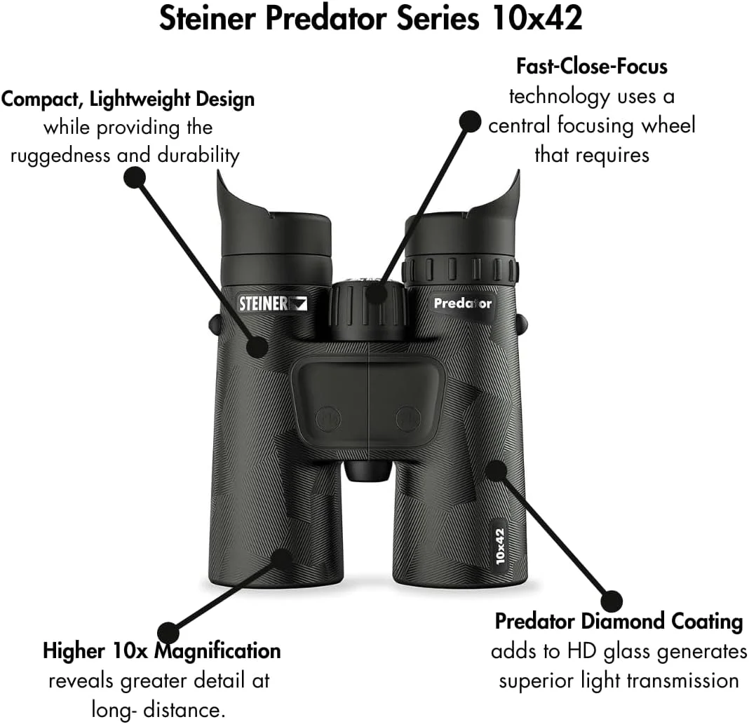 دوربین شکاری اشتاینر سری Predator، 10x42، مشکی، 2059