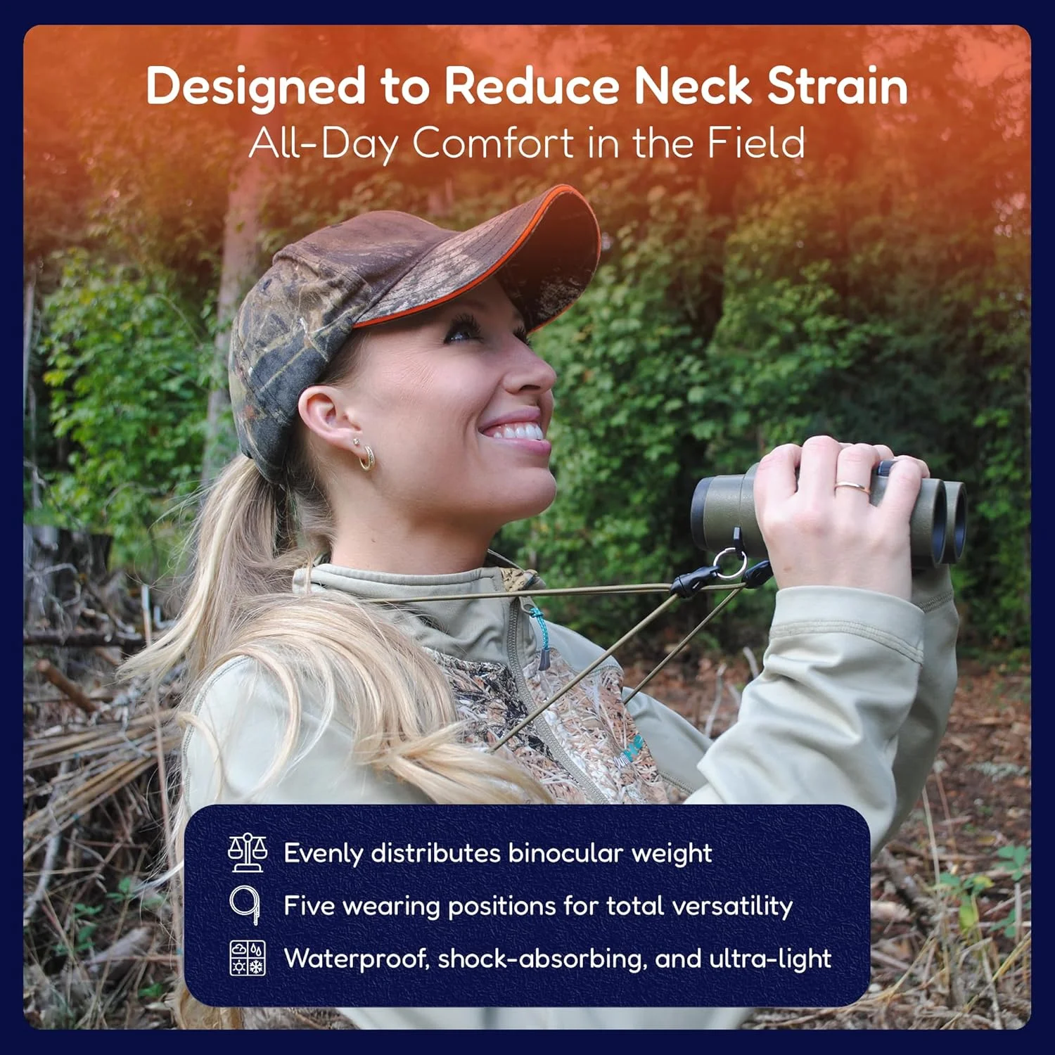 هارنس دوربین دوچشمی فوق سبک ریک یانگ اوتدورز - رنگ صورتی