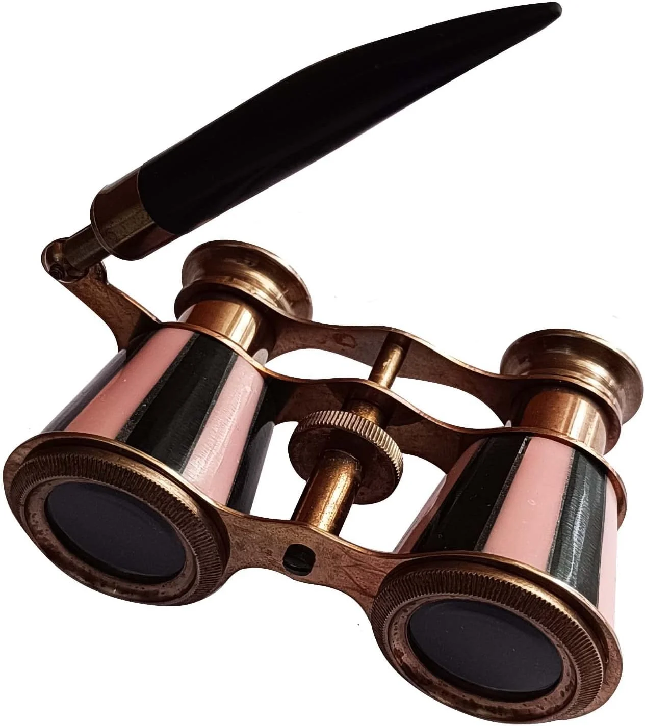 دوربین شکاری اپرا قدیمی با ابعاد 2.5 اینچ به همراه دسته - دوربین شکاری برنجی با روکش مروارید - دوربین شکاری جیبی با دسته برای کودکان