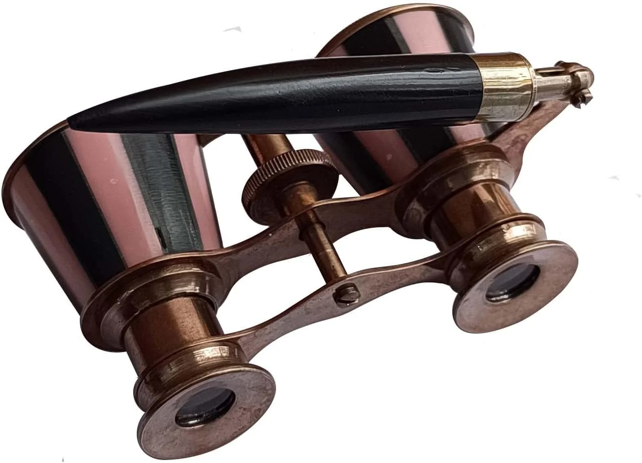 دوربین شکاری اپرا قدیمی با ابعاد 2.5 اینچ به همراه دسته - دوربین شکاری برنجی با روکش مروارید - دوربین شکاری جیبی با دسته برای کودکان