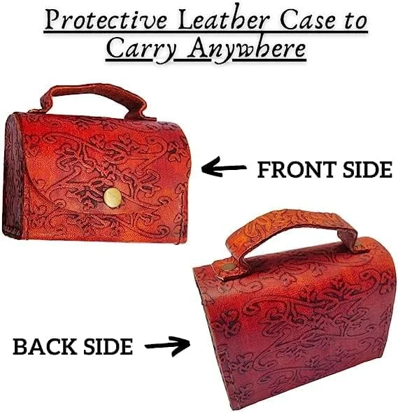 دوربین شکاری برنجی عتیقه کاپیتان SUGRA با روکش چرم قرمز 4 اینچی - دوربین شکاری دریایی قدیمی برای کودکان و بزرگسالان - ایده آل برای پیاده روی، کمپینگ، تماشای پرندگان، شکار و ماجراجویی در فضای باز