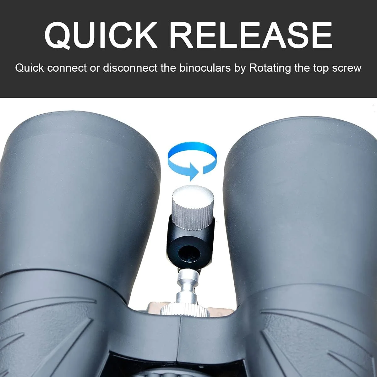 آداپتور سه پایه دوربین دوچشمی با اتصال سریع و رزوه 1/4-20 اینچی، لوازم جانبی قابل جدا شدن برای دوربین های دوچشمی سقفی و منشوری زوم 8x40، 8x42، 10x50، 10x56، 12x50، 12x60، 15x60، 15x70، 25x70 و غیره