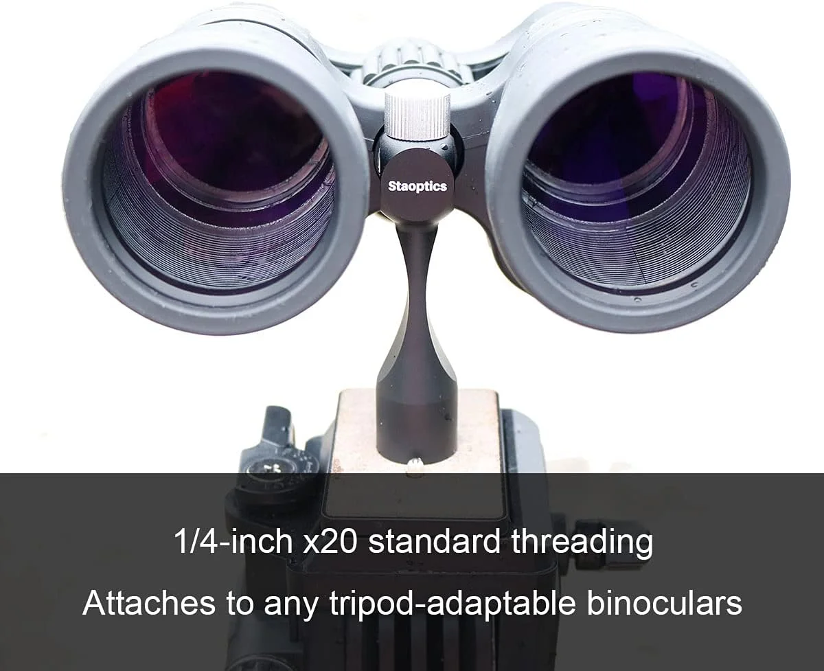 آداپتور سه پایه دوربین دوچشمی با اتصال سریع و رزوه 1/4-20 اینچی، لوازم جانبی قابل جدا شدن برای دوربین های دوچشمی سقفی و منشوری زوم 8x40، 8x42، 10x50، 10x56، 12x50، 12x60، 15x60، 15x70، 25x70 و غیره