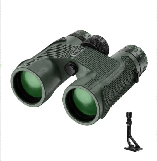 دوربین دوچشمی 10x42 با شیشه ED، سیستم اپتیک HD، ضد آب و ضد مه، آداپتور سه پایه BA-2 و روکش لاستیکی برای فضای باز و تماشای پرندگان