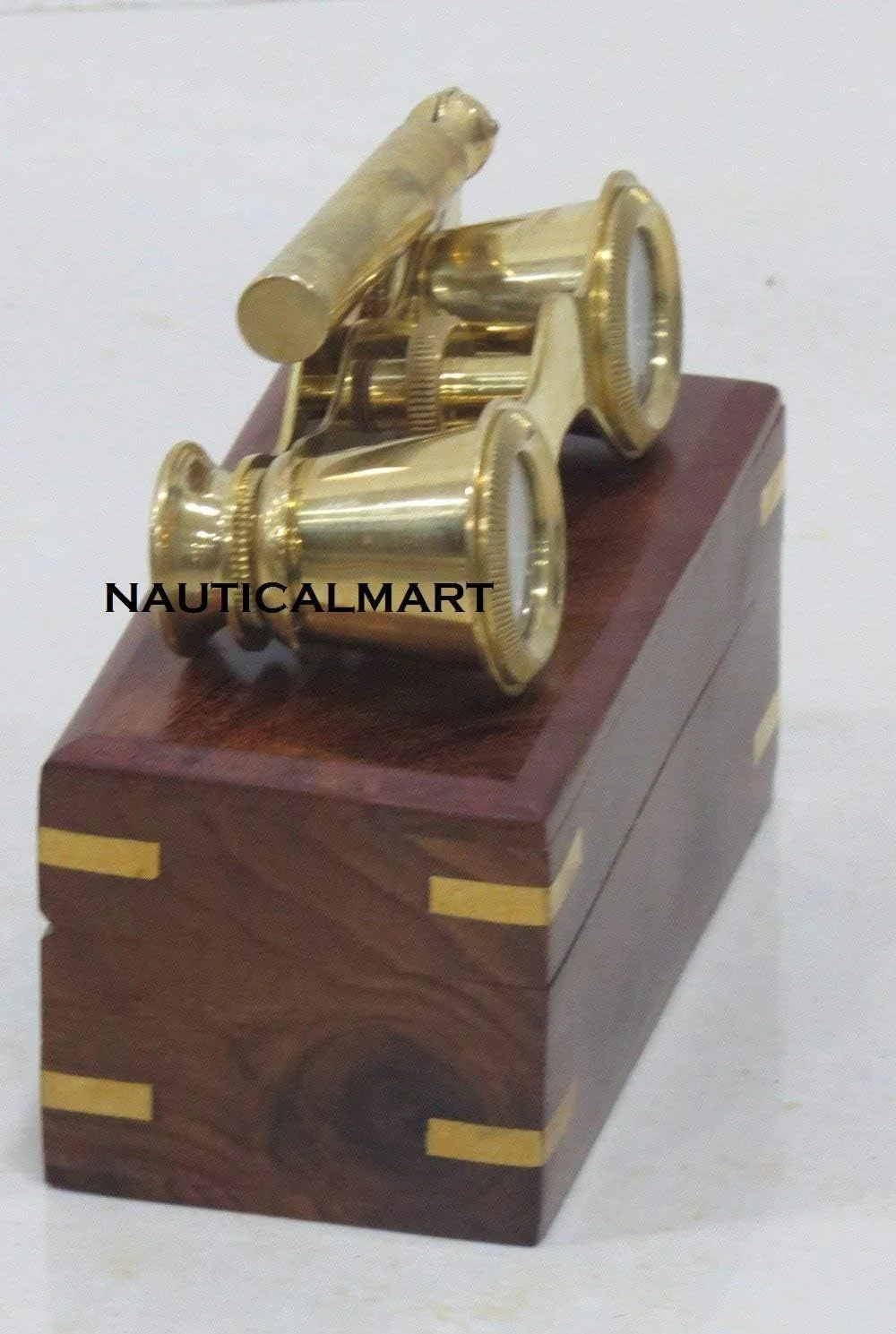 دوربین تئاتری برنجی با دسته برنجی - 4 اینچ - دوربین دوچشمی مینیاتوری