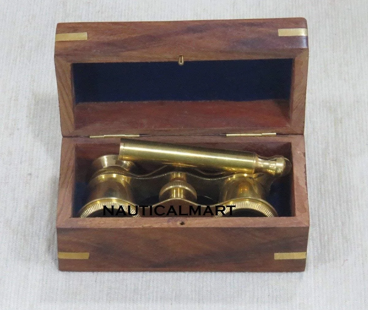 دوربین تئاتری برنجی با دسته برنجی - 4 اینچ - دوربین دوچشمی مینیاتوری