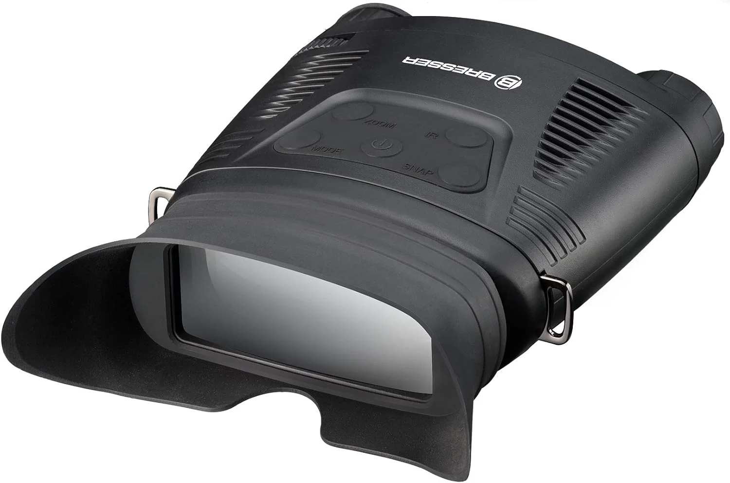 دوربین دوچشمی دید در شب دیجیتال Bresser 1877491، بزرگنمایی 3 برابر، برد 130 متر، نورپردازی مادون قرمز یکپارچه و عملکرد ضبط